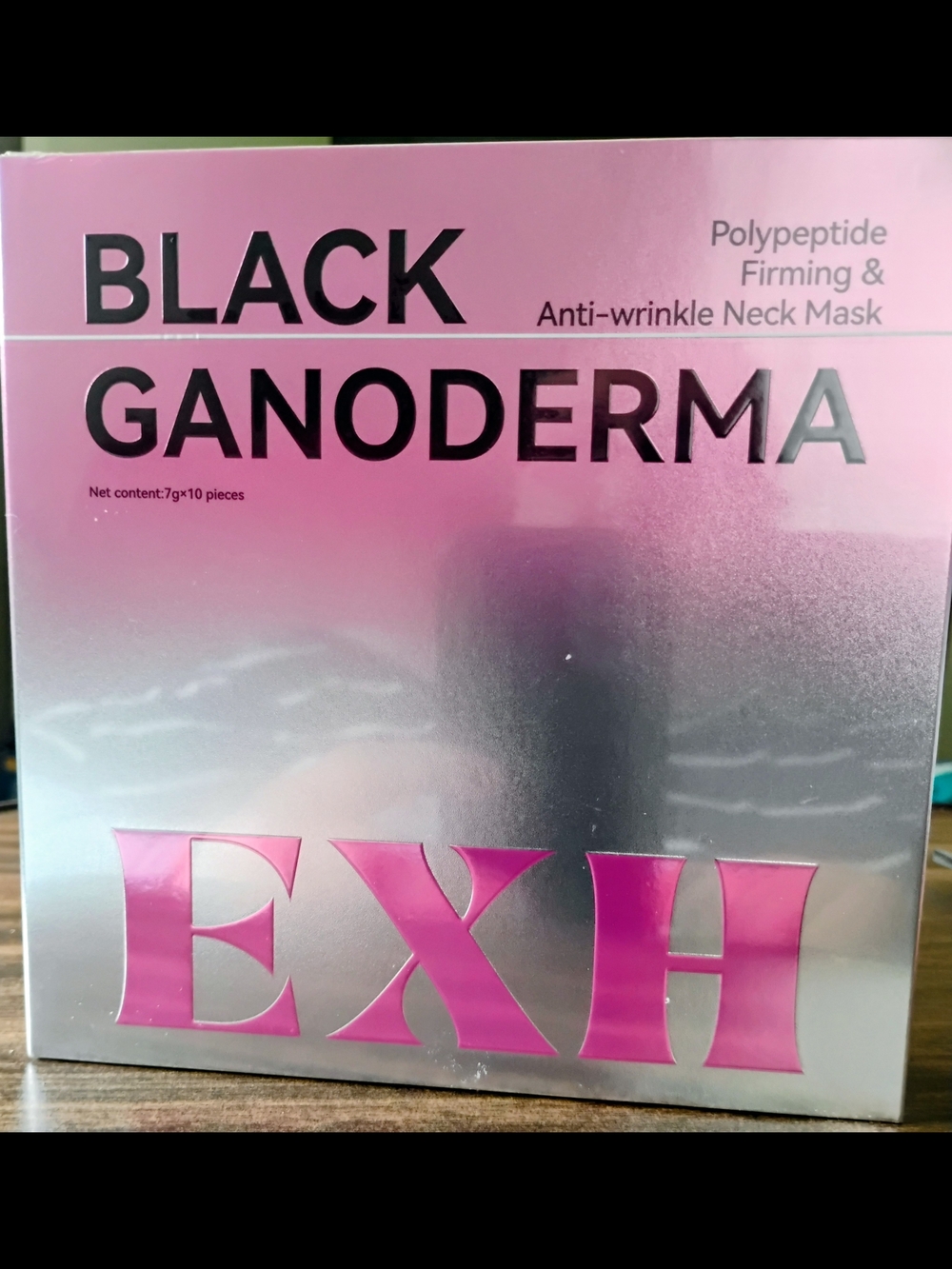 Source Unknown Black Ganoderma EXH Pink and Silver Face Mask